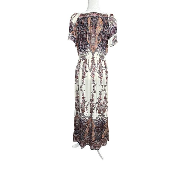 Anthropologie Kindred Maxi Dress Medium Boho Cowgirl Smocked Peasant Fairy - Picture 3 of 7